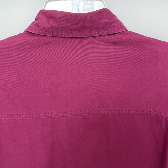 Columbia Canvas Shirt Men’s XL Long Sleeve Button Up Cranberry Red 100% Cotton - Picture 7 of 13